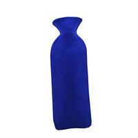 Warm Classic Small 1 L Hot Water Bottle with Velvet Cover - Dark Blue