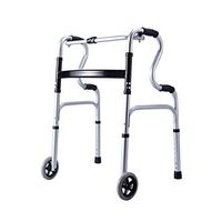 SNMBDB Lightweight Disabled People Walkers Folding Elderly Aluminum Alloy Frame Walker with Wheels