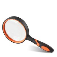 XFENG Magnifying Glass 20X Handheld Reading Magnifier - 100MM Large Magnifying Lens with Non-Slip Soft Handle for Book Newspaper Reading, Insect and Hobby Observation, Classroom Science
