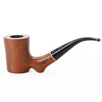 MUXIANG Rosewood Tobacco Pipe with Flat Base and 9mm Filter +10 Cleaning Tools