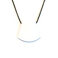 Pyramid Chewable Chewy Sensory Necklace Pendant by Bitey Beads (White)