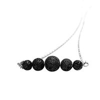 Lava Rock Essential Oil Diffuser Necklace, Minimalist Aromatherapy Jewelry, Simple, Delicate, Dainty Necklace with Stainless Steel Chain