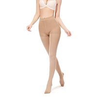 SWOLF Compression Pantyhose Women Men, Closed Toe 20-30 mmHg Graduated Firm Support Compression Stockings Hose - Waist High Edema Moderate Varicose Veins Medical Compression Tights (Beige, Small)