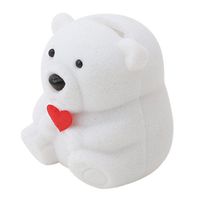 GUAngqi Velvet Ring Gift Box Jewelry Display Mini Bear Display Organizer Gift Box,white,1.571.381.2in