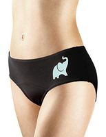 New 3 Pack Natural Bamboo Skin-Friendly Absorbent Menstrual Period Panty Incontinence - Elephant (Small) Black