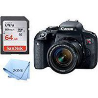 Canon EOS Rebel T7i Digital SLR Camera with EF-S 18-55mm is STM Lens + 64GB SD Memory Card