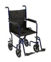 McKesson LTWT. Transport Wheelchair Aluminum 19" W Up to 300 lbs 146-ATC19-BL, 1 Ct