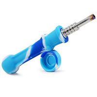 Reusable Silicone Honey Straw 6.5" Rapid Heating Cooling Blue/White