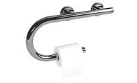 Lifeline Toilet Paper Holder Grab Bar - Designer Series | Left Hand | Stainless Steel
