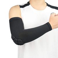 RGA Compression Padded Arm Sleeves Crashproof Arm Guard Elbow Support for Men Women Arm Protection for Basketball,Football,Volleyball,Cycling,Shooting (Black, M)