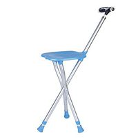 DSHUJC Elderly Crutches Stool with LED Light 2 in 1 Aluminum Alloy Material Five-Speed Telescopic Adjustment Triangular Support Design Non-Slip