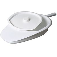 Exttlliy Portable Plastic Adult Bedpan with Handle and Lip for Personal Home Use and Nursing Care Use White Color