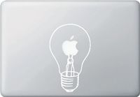 Light Bulb - Macbook or Laptop Vinyl Decal - Yadda-Yadda Design Co. (Color Variations Available) (WHITE)