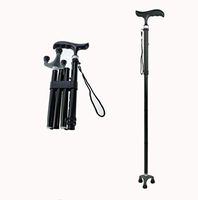 ZSMPY Aluminum Cane, Old Man, Four-Legged Walking Stick, Old Four-Legged Cane, Small Four-Legged Cane, Folding Lamp