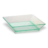 Square Transparent Green "Klarity" Dish (Case of 200), PacknWood - Recycled Plastic Food Serving Trays (1.5 oz, 2.5" x 2.5") 210KLAR6565