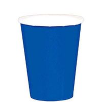Vibrant Birthday Party Paper Cups, 20 Pieces, Made from Paper, Bright Royal Blue, 9 oz by Amscan