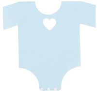 Blue Panda 50-Pack Die-Cut Light Blue Paper Baby Boy Shower Napkins, Boys One Piece Outfit Design
