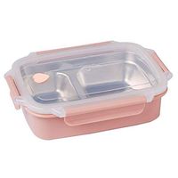 Bowl 304 stainless steel lid child student lunch box lunch box Korea anti-scald adult rectangular compartment lunch box Household tableware, retro bowl