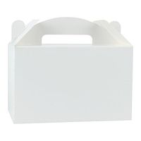 LaRibbons 12 Pack Treat Gift Boxes - 9.5 x 5 x 5 inches White Paper Box Recycled Kraft Gift Box Birthday Party Shower Favor Box