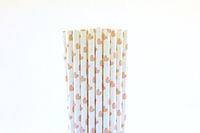 Light Pink Heart Paper Straws (75)