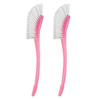 Merdia 2Pcs Long Handled Bottle Brush Cleaning Brush Long Cleaner Water Bottle Back Scrubber Long Handled Washing Up Brushes-Pink