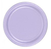 240 Lavender Lilac (10 Pks of 24) 7 Inch Wax Coated Plain Solid Color Dessert Cake Paper Plates
