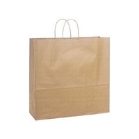 Jumbo Natural Kraft Shopping Bags 25 Pk 18x7x18-3/4"