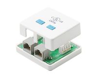 Black Point Products BT-182 White Cat-5E Surface 2-Port Jack, White