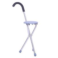 KHXJYC Tripod Folding Walking Stick for Elderly,Disability Medical Aid Folding Seat Cane Static Loading 100kg,Gray