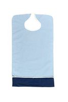 Comfort Finds Crumb Catcher Adult Bib - Waterproof Absorbent Terry Cloth Adult Bibs Clothing Protector - Keeps Mealtime Clean (Light Blue, 3 Pack) …