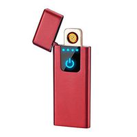 LINGAN USB Lighter Slim Lighter Portable Rechargeable Flameless Windproof Electronic Smart Fingerprint Sensor Double Side Cigarette Ignition