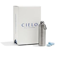 Cielo - Slim Single Chamber Stainless Steel Pill Case Keychain Pill Holder for Medicine, Allergy Pills, Ibuprofen, Aspirin - Made in The USA, Cielo's Pill Container Keychain Pill Fob is The Best!