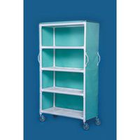 Deluxe 4 Shelf Linen Cart Spacing Size: 16", Mesh Cover Color: Blue