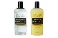 Food Grade Mineral Oil and Wax for Cutting Boards, Butcher Blocks and Countertops, Set of 2