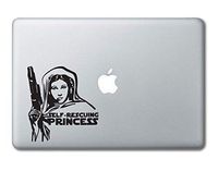 Self Rescuing Princess Leia Star Wars Printed Clear Vinyl Decal Sticker Compatible with Apple MacBook Pro Air 11" 12" 13" 15" All Years Laptop Trackpad Keyboard (15" MacBook (All Models))