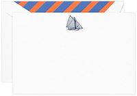 Crane & Co. Engraved Sailboat Correspondence Card- Pack of 20 Cards
