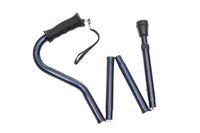 Essential Medical Supply Gentle Touch Extra Soft Handle Folding Offset Cane in Danube Blue