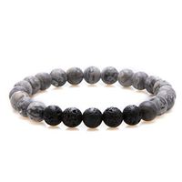Bivei Essential Oil Bracelets, Lava Rock Stone Beads Diffuser Bracelet Gemstone Aromatherapy Bracelet(Piccaso Jasper)