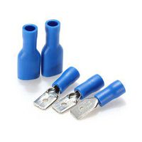Jffeay 100pcs Blue Fully Insulated Male&Female Spade Quick Wire Crimp Connector Terminal