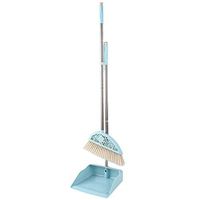 Broom and Dustpan, Lightweight Indoor Angled Soft Bristle Sweeping Brush Broom, Handhold Dustpan Floor Sweep Set,for Floor Lobby,Toilet,Kitchen Etc Cleaning,Blue