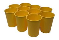 CSBD Stadium 12 oz. Plastic Cups, 10 Pack, Blank Reusable Drink Tumblers for Parties, Events, Marketing, Weddings, DIY Projects or BBQ Picnics, No BPA (Yellow)