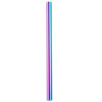 Vinjeely 12mm Diameter Colourful Long Stainless Steel Metal Drinking Straws Reusable Metal Straight Drinking Straws for Smoothie, Milkshakes (Muiticolor)