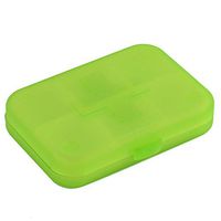 uxcell Plastic 6 Compartments Cross Mark Medicine Pill Container Box Case Clear Green
