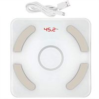 KEYREN Weight Scale BT Body Fat Scale USB Digital Bathroom Weight Scale with Smartphone App BMI Scale(White)