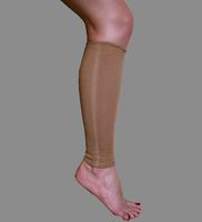 Alpha Medical Calf and Shin Sleeve -Graduated Compression -Cool Elastic (Large Beige)