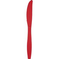 Club Pack of 600 Classic Red Premium Heavy-Duty Plastic Party Knives