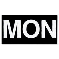 Magnetic Board Magnets, Days, 1"x2", White on Black, 7/Set MAVFH27