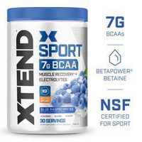XTEND Sport BCAA Powder Blue Raspberry | NSF Certified for Sport + Sugar Free Post Workout Muscle Recovery Drink with Amino Acids | 7g BCAAs for Men & Women | 30 Servings