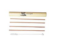 Juniper Copper Drinking Straws Set of 4, Free Cleaning Brush, Eco-friendly Packaging