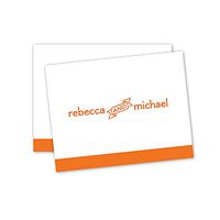 Banner Name Personalized Note Cards - Orange